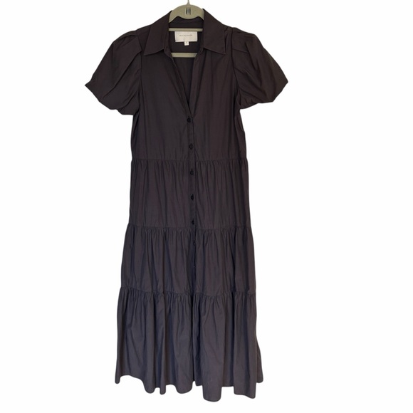 Brochu Walker Havana Tiered Chocolate Brown Dress Small - Picture 2 of 8